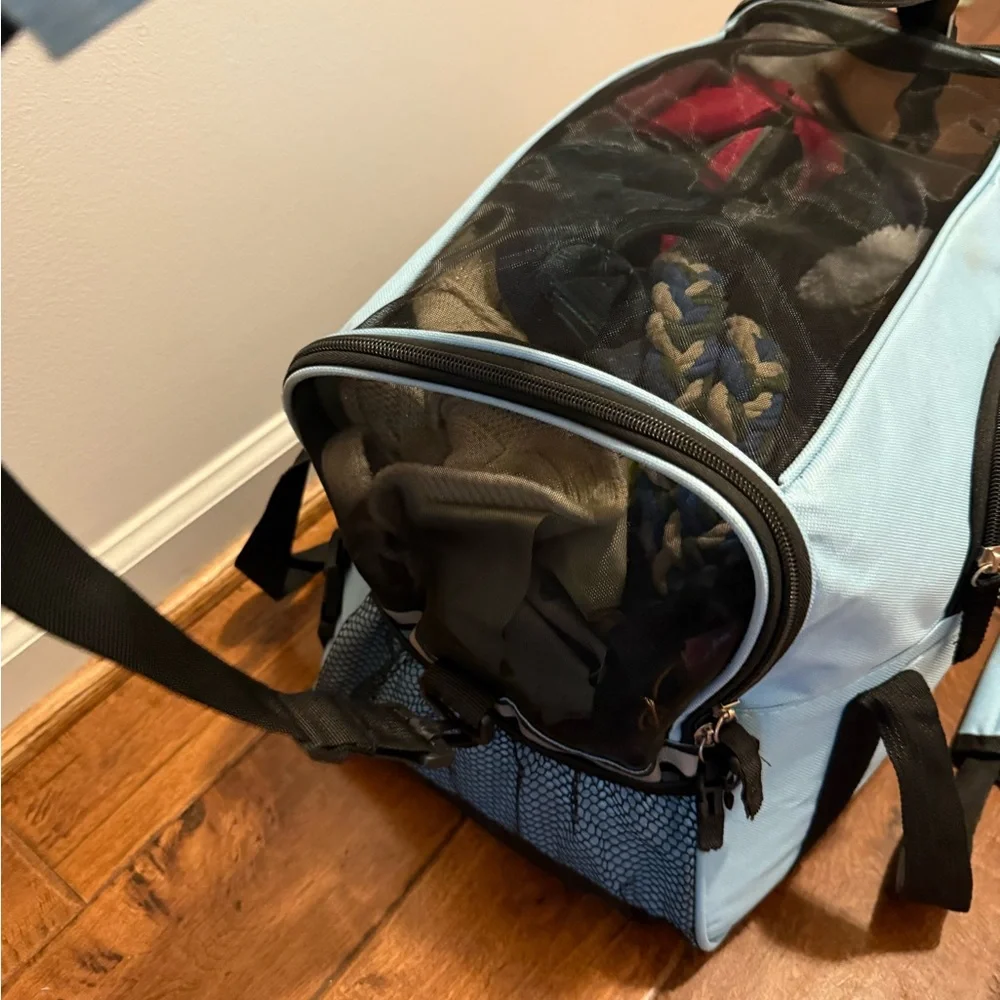 Light Blue and Black Men's Travel Bag